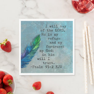 Psalm 91:2 KJV Bible Verse Paper Napkins
