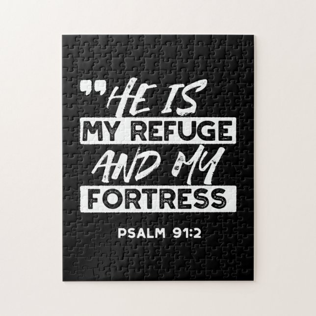 Psalm 91:2 – My Refuge and My Fortress Christian Jigsaw Puzzle (Vertical)