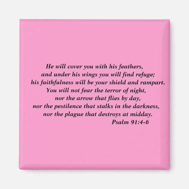 Psalm 91:4-6 Magnet (Front)