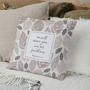 Psalm 91:4 Custom Prayer Keepsake Gift Modern Cushion