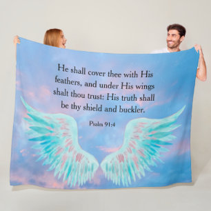 Psalm 91:4  fleece blanket