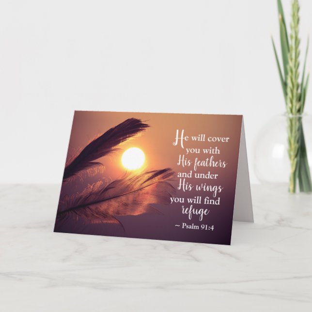 Psalm 91:4 He will cover you with His Feathers Card (Front)
