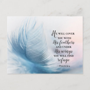 Psalm 91:4 He will cover you with His Feathers Postcard