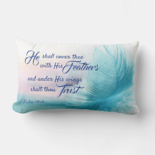 Psalm 91:4 Lumbar Pillow - King James Version