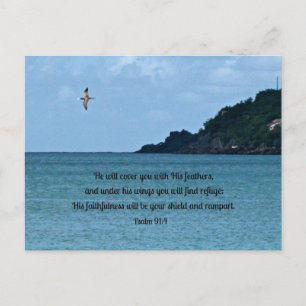 Psalm 91:4 postcard