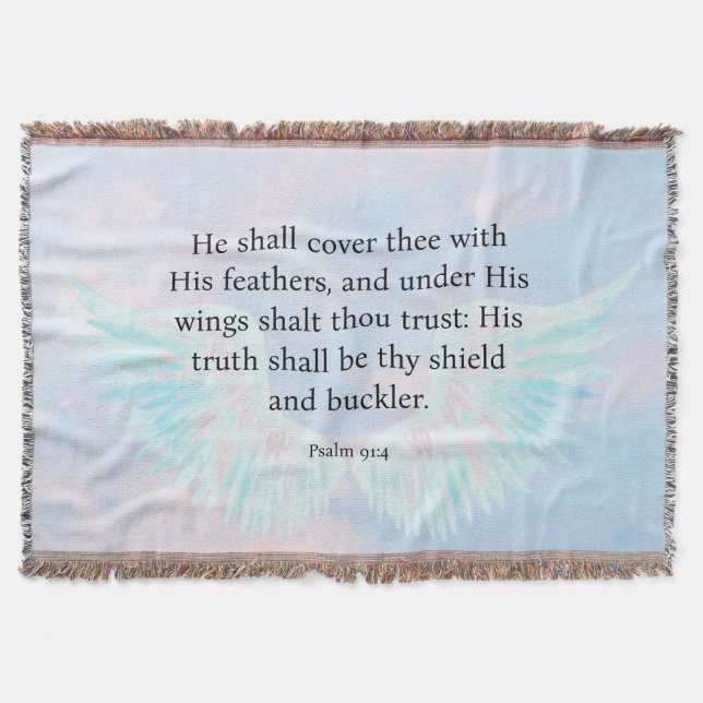 Psalm 91:4  throw blanket (Front)