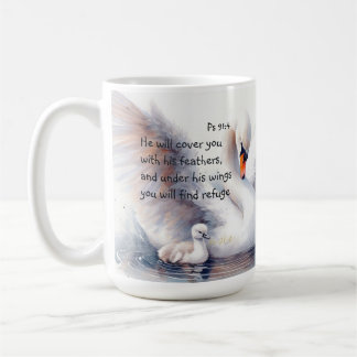 Psalm 91:4 Wings God's protection Bible Scripture Coffee Mug