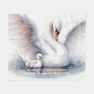 Psalm 91:4 Wings God's protection Bible Scripture Fleece Blanket