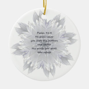 Psalm 91:4 Wings God's protection Ceramic Tree Decoration