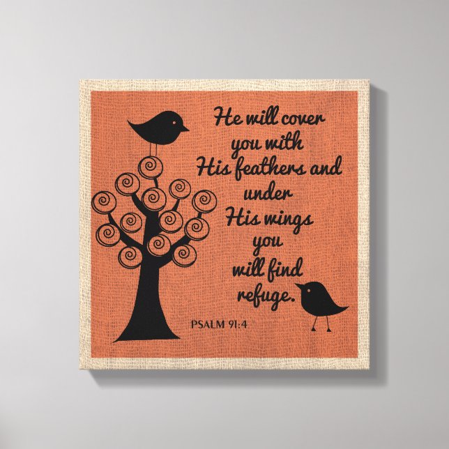 Psalm 91:4 Wrapped Canvas (Front)