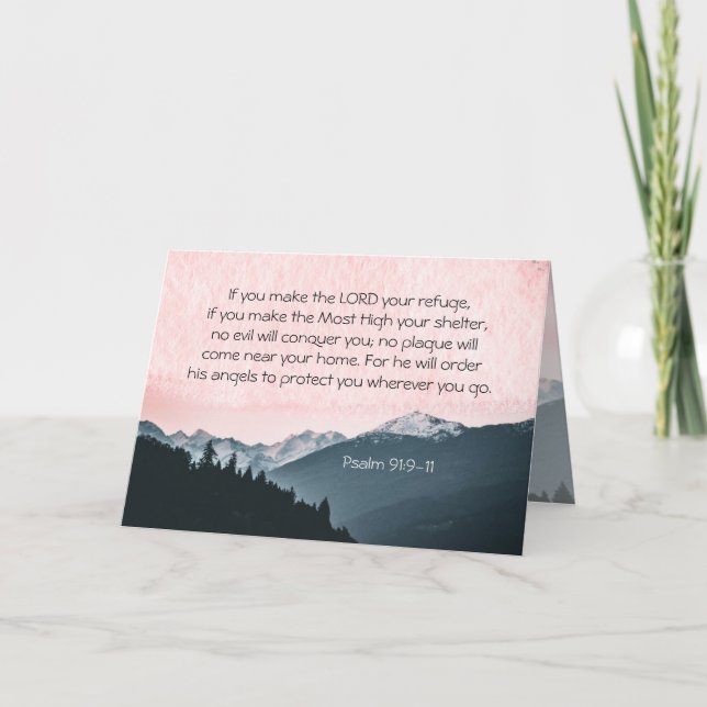 Psalm 91:9-11 If you make the LORD your refuge Card (Front)