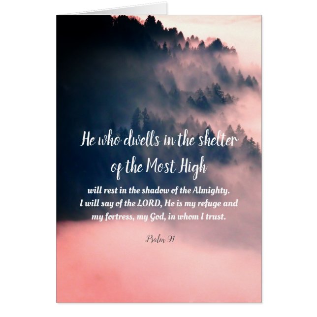 Psalm 91 all text inside, mountains (Front)