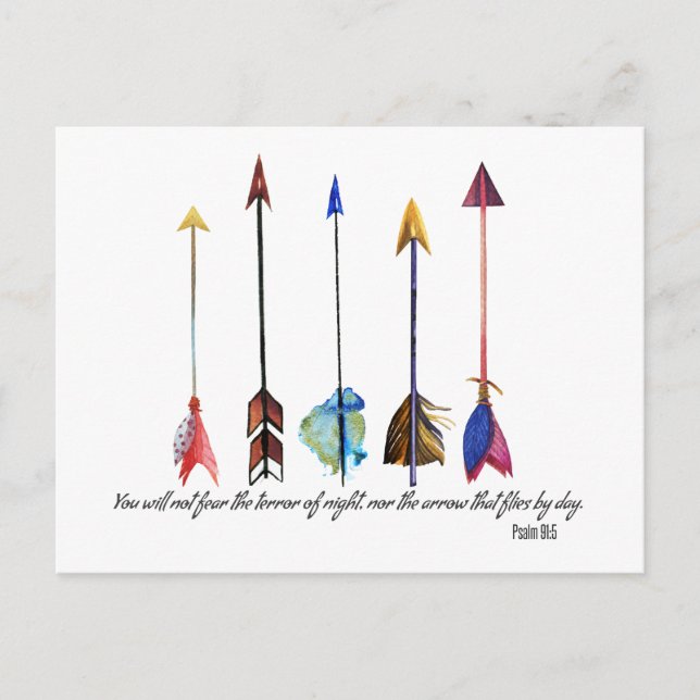 Psalm 91 Arrow Postcard (Front)