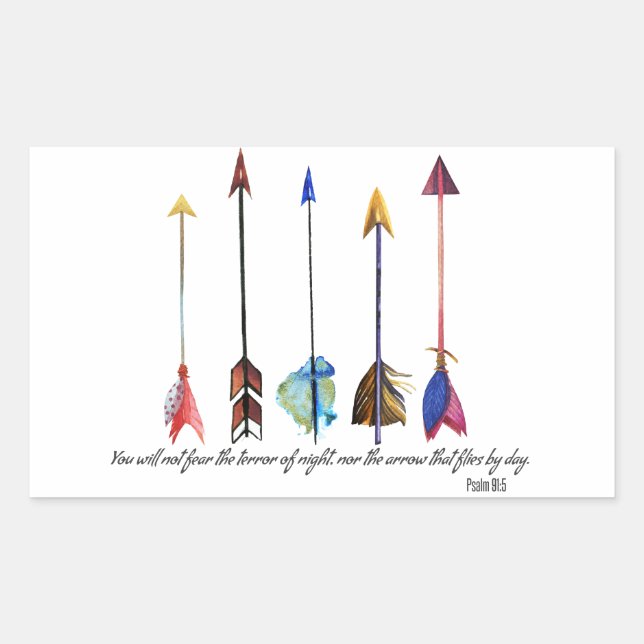 Psalm 91 Arrow Rectangular Sticker (Front)