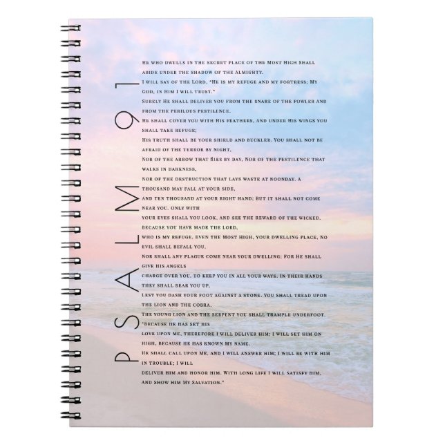Psalm 91 Beach Ocean Waves Christian Journal (Front)
