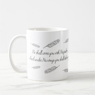 Psalm 91 Bible Art Feathers Christian Coffee Coffee Mug