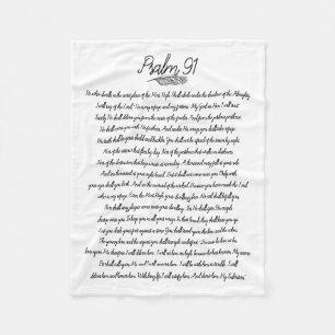 Psalm 91 Bible Design Feather Christian Fleece Blanket