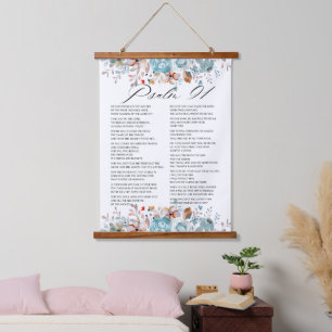 Psalm 91 Bible Scripture Floral Hanging Tapestry