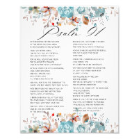 Psalm 91 Bible Scripture Floral