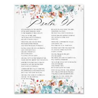 Psalm 91 Bible Scripture Floral Photo Print