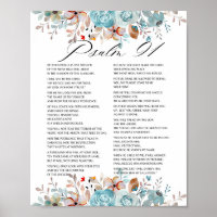 Psalm 91 Bible Scripture Floral