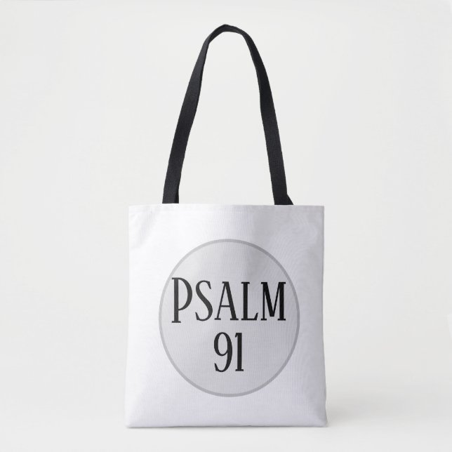 Psalm 91 Bible Verse Christian Tote (Front)
