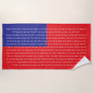 Psalm 91 Bible Verse July 4th Navy Blue Beach Towel