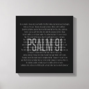 Psalm 91 Black & White Scripture Modern Wall Art