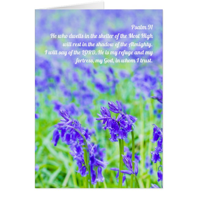 Psalm 91, Bluebells folded card (Front)