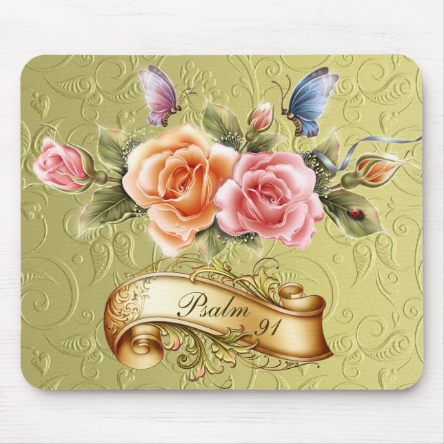 Psalm 91 Flower Mousepad (Front)