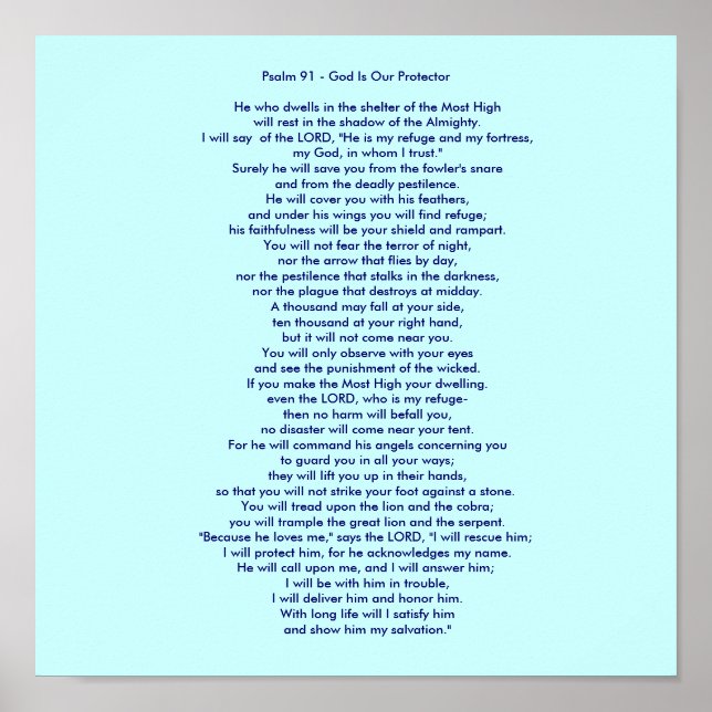 Psalm 91 - God Is Our Protector Poster (Front)