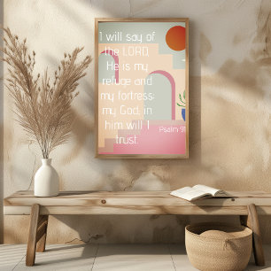 Psalm 91 He Is My Refuge Bible Scripture Poster
