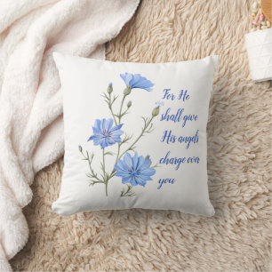 Psalm 91  He Shall Give His Angels Inspirational Cushion