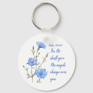 Psalm 91  He Shall Give His Angels Inspirational Key Ring