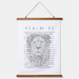 Psalm 91 Lion Face Christian Scroll Tapestry