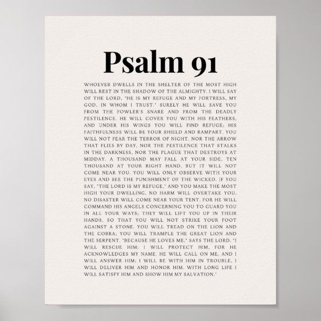 Psalm 91 NKJV Bible Verse Poster (Front)