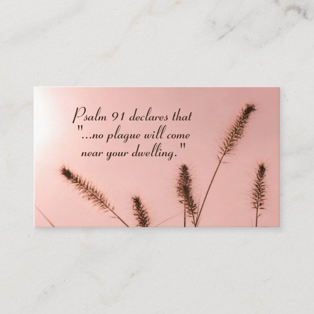 Psalm 91 No plague will come near your dwelling Business Card (Front)