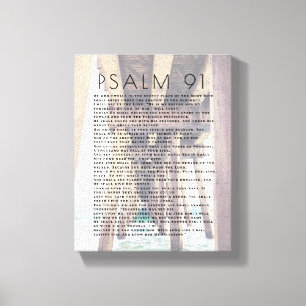 Psalm 91 Rustic Beach Pier Bible Verse Canvas Prin Print