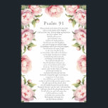 Psalm 91 Scripture Bible Verse Floral Blush Poster<br><div class="desc">Psalm 91 Scripture The LORD is my refuge Poster. Features powerful scripture, Psalm 91 in charcoal grey text on white with pretty blush pink floral boarder. Whoever dwells in the shelter of the Most High will rest in the shadow of the Almighty. I will say of the Lord, “He is...</div>