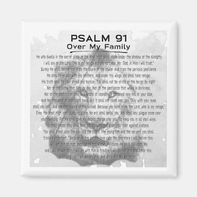 Psalm 91 Scripture Lion Magnet for Home or Office (Front)