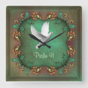 Psalm 91  Square Wall Clock