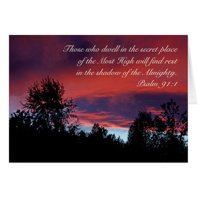 Psalm 91 Those who dwell in the secret place, card (Front Horizontal)