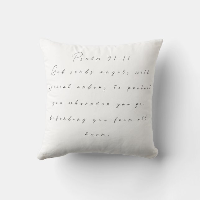 Psalm 91 Throw Pillow (Back)
