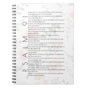 Psalm 91 Typography Christian Floral Journal