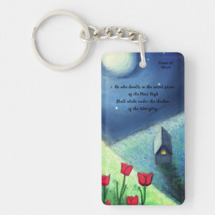 Psalm 91 Verses 1&2 (Black Text) Acrylic Keychain