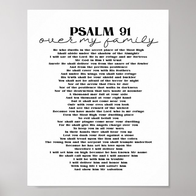Psalm 91 Wall Decor For Your Family Poster Print (Front)
