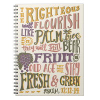 Psalm 92:12-14 Vintage Hand Lettering Bible Verse