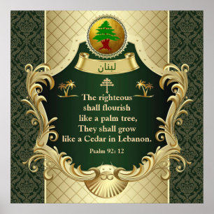 Psalm 92:12 Maronite Church Cedar of Lebanon  Poster