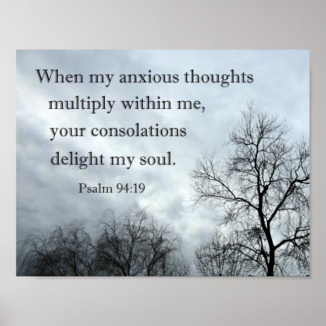 Psalm 94:19 When my anxious thoughts multiply Poster (Front)