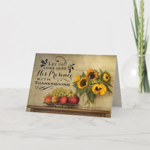 Psalm 95:2 Into His Presence with Thanksgiving Card